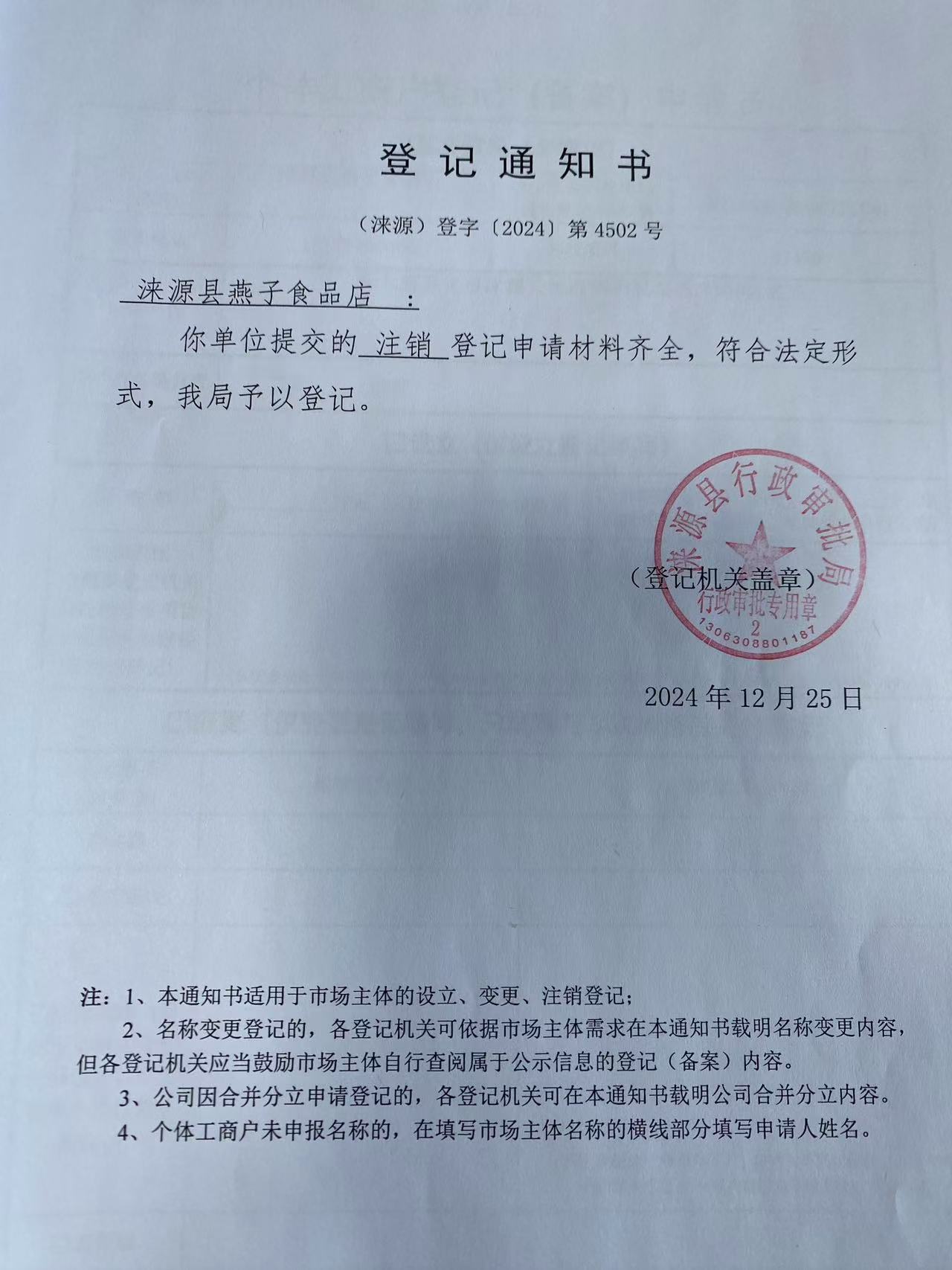 涞源县燕子食品店登记通知书.jpg