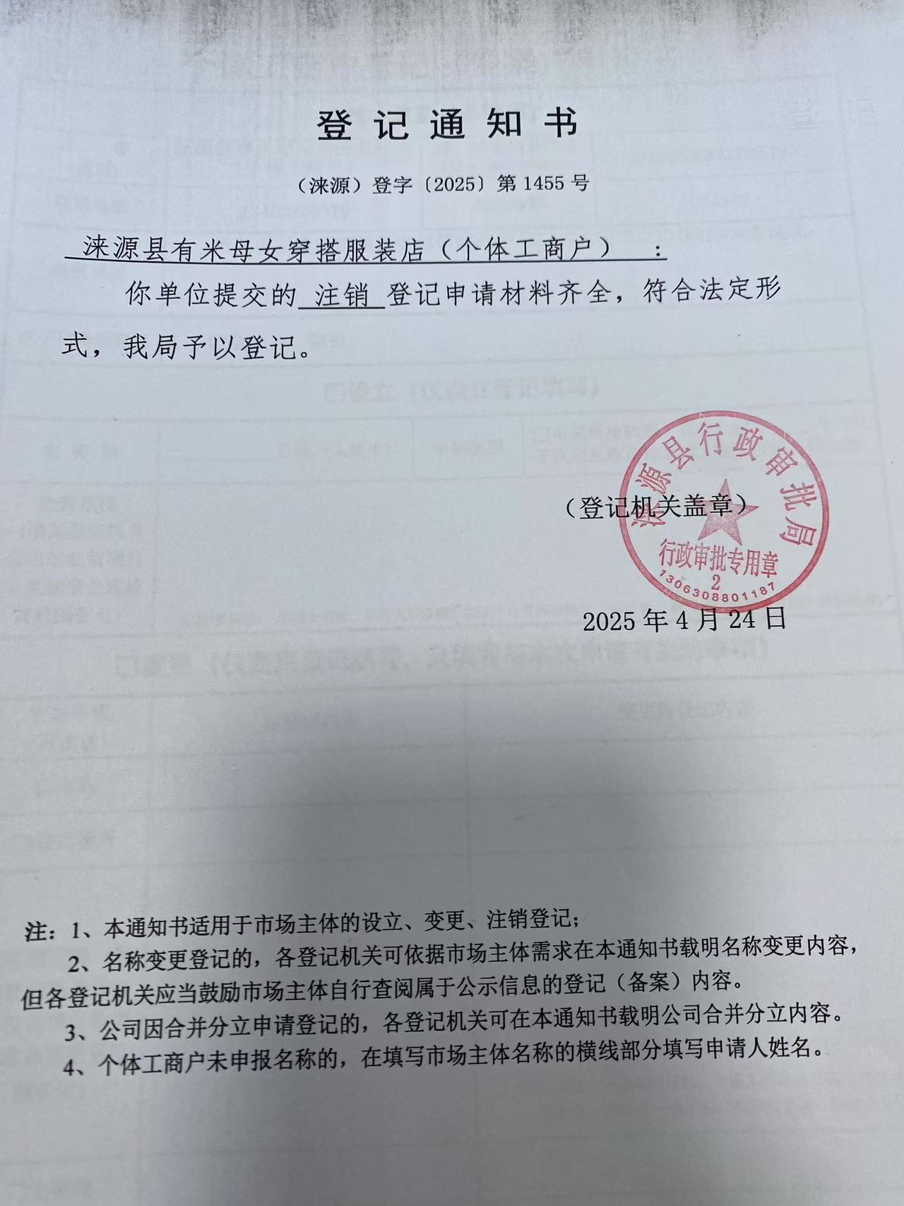 涞源县有米母女穿搭服装店登记通知书.jpg